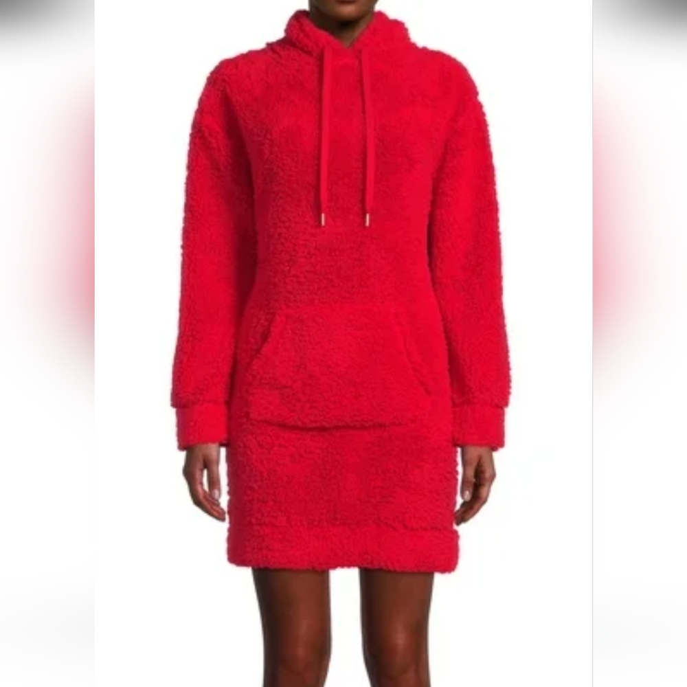 Derek Heart Vibrant Red Fleece Dress